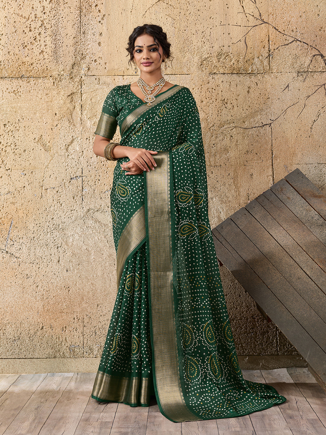 Cotton silk Ajrakh styleSaree under 1000