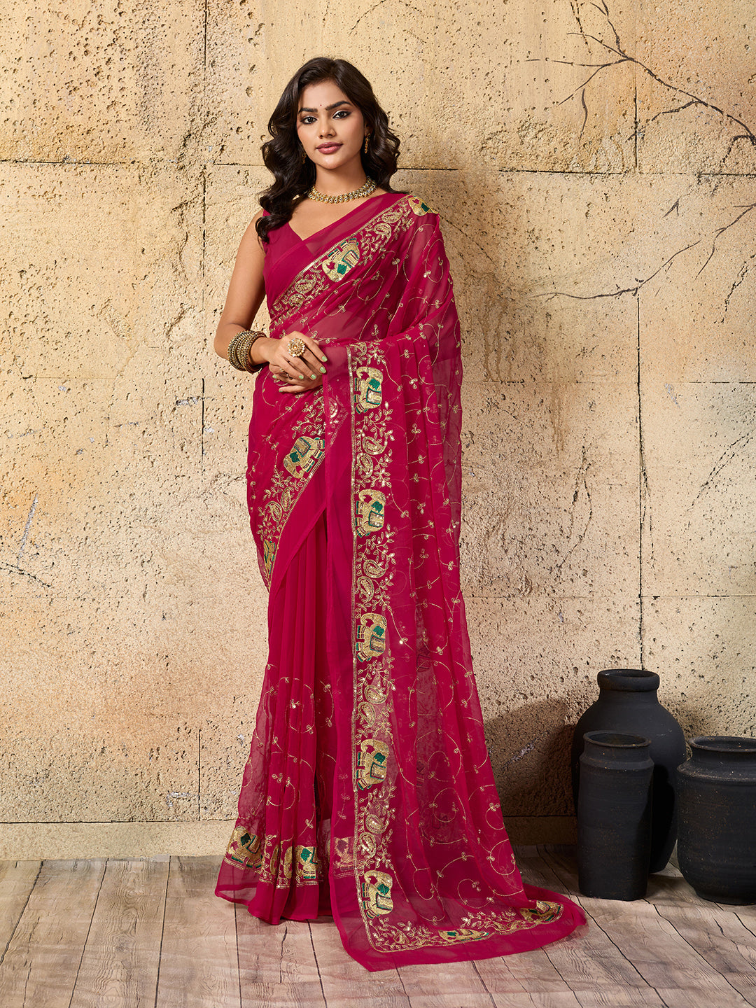 KcPc Special New Vibrant Traditional Look with Soft Georgette Saree JAY