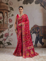 KcPc Banarasi Style Georgette Saree with Zari Weaving Festive Wear Saree VKFH