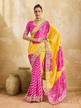 By Bandhani Saree With Wedding wear
