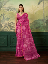 KcPc New Stylish Bandhani Pattern Kota Doria Saree STL