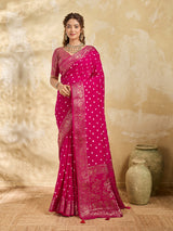 Buy New Elegant Bandhani Saree With Festive Wear KcPc