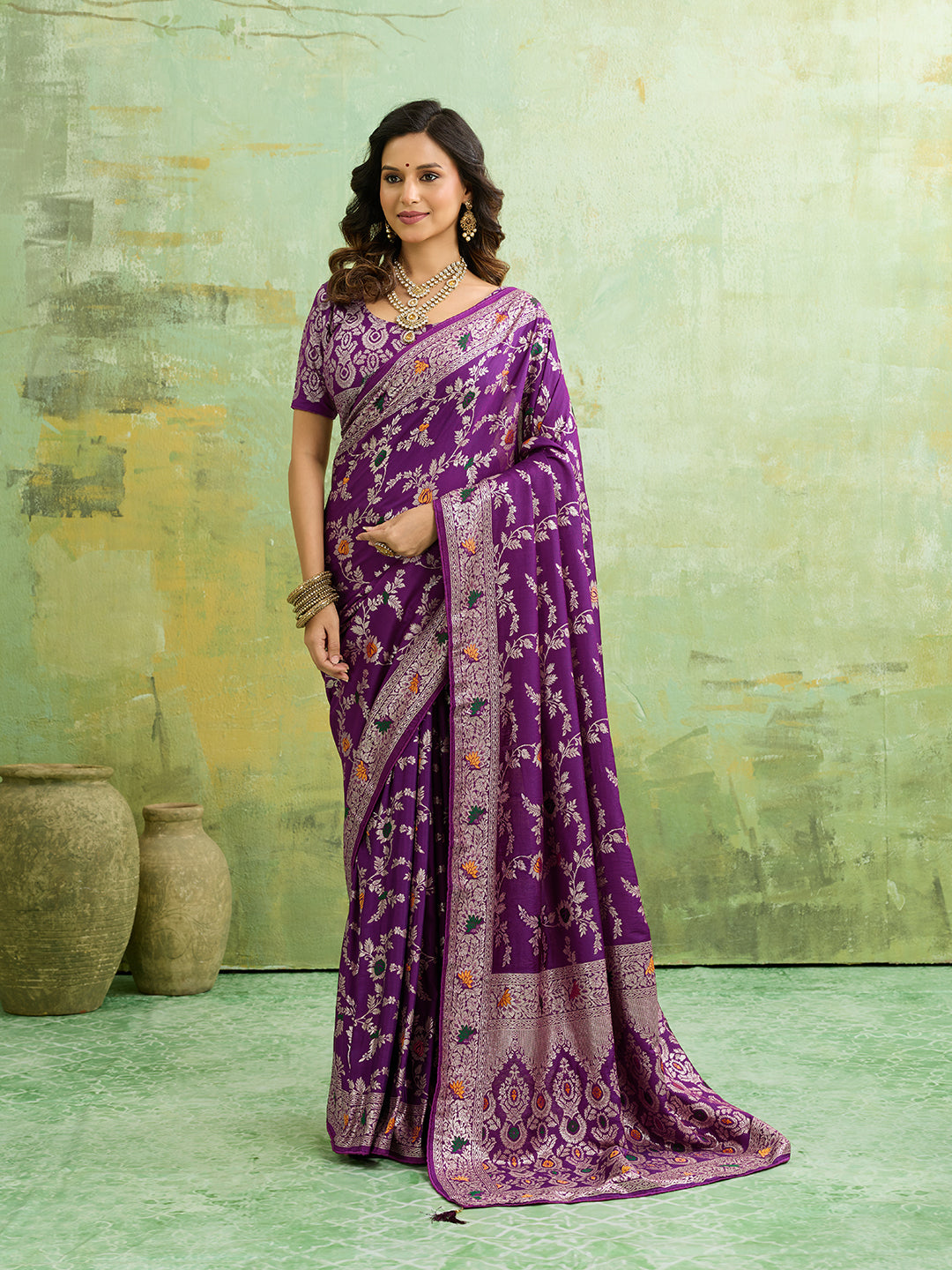 Silk With Zari Weaving Saree under 2000