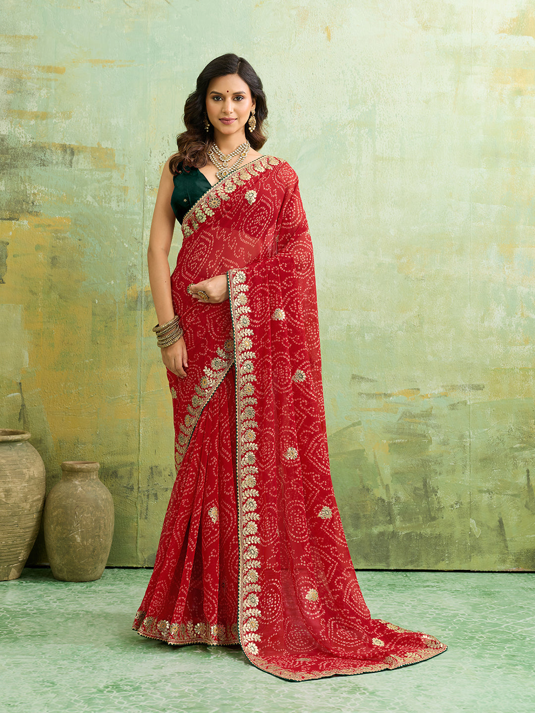 Buy New Festive Special Bandhani Saree With Festive Wear KcPc