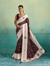 KcPc New Latest Creap Silk Ajrakh Style With Stone Work Saree STR