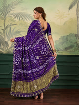 Buy Mondal Silk wiht Bandhani Style Saree kcpc
