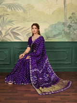 Buy Mondal Silk wiht Bandhani Style Saree kcpc