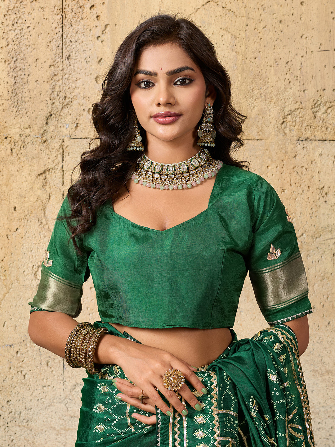 Buy Modal Silk Bandhani Style Saree KcPC