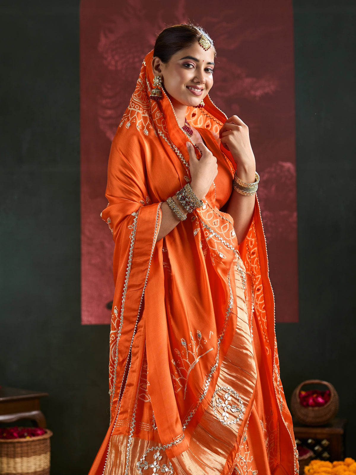 KcPc New Elegant Ethnic Gaji Silk Bandhani Lehenga Collection GOR