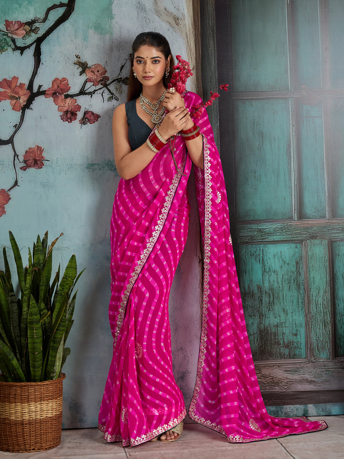KcPc Georgette Sarees with Gota Patti WorkPDM
