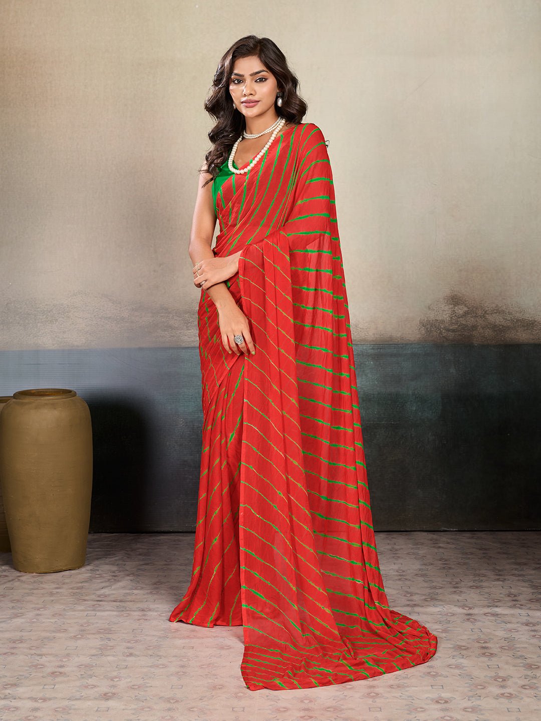 Buy New Chiffon Leheriya Style With Casual Wear Saree