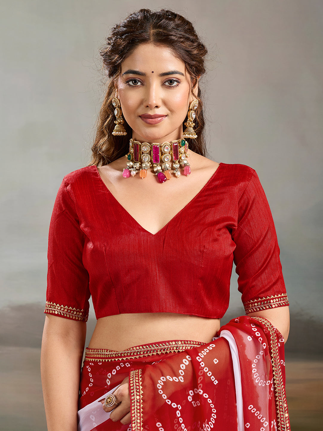 Buy New Festive Faag Style Saree with Elegant Border Work Kcpc image 6