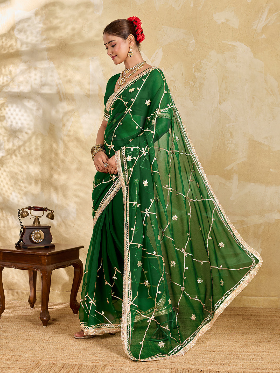 Buy Georgette Saree with Gota patti Work kcpc