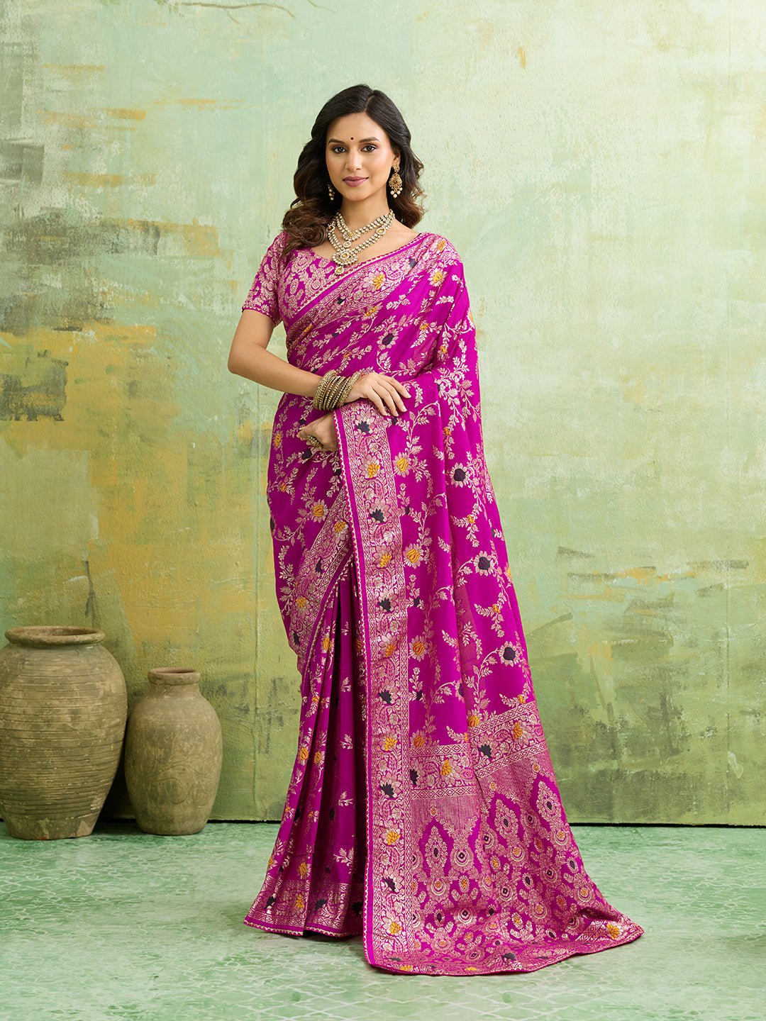Silk With Zari Weaving Saree under 2000