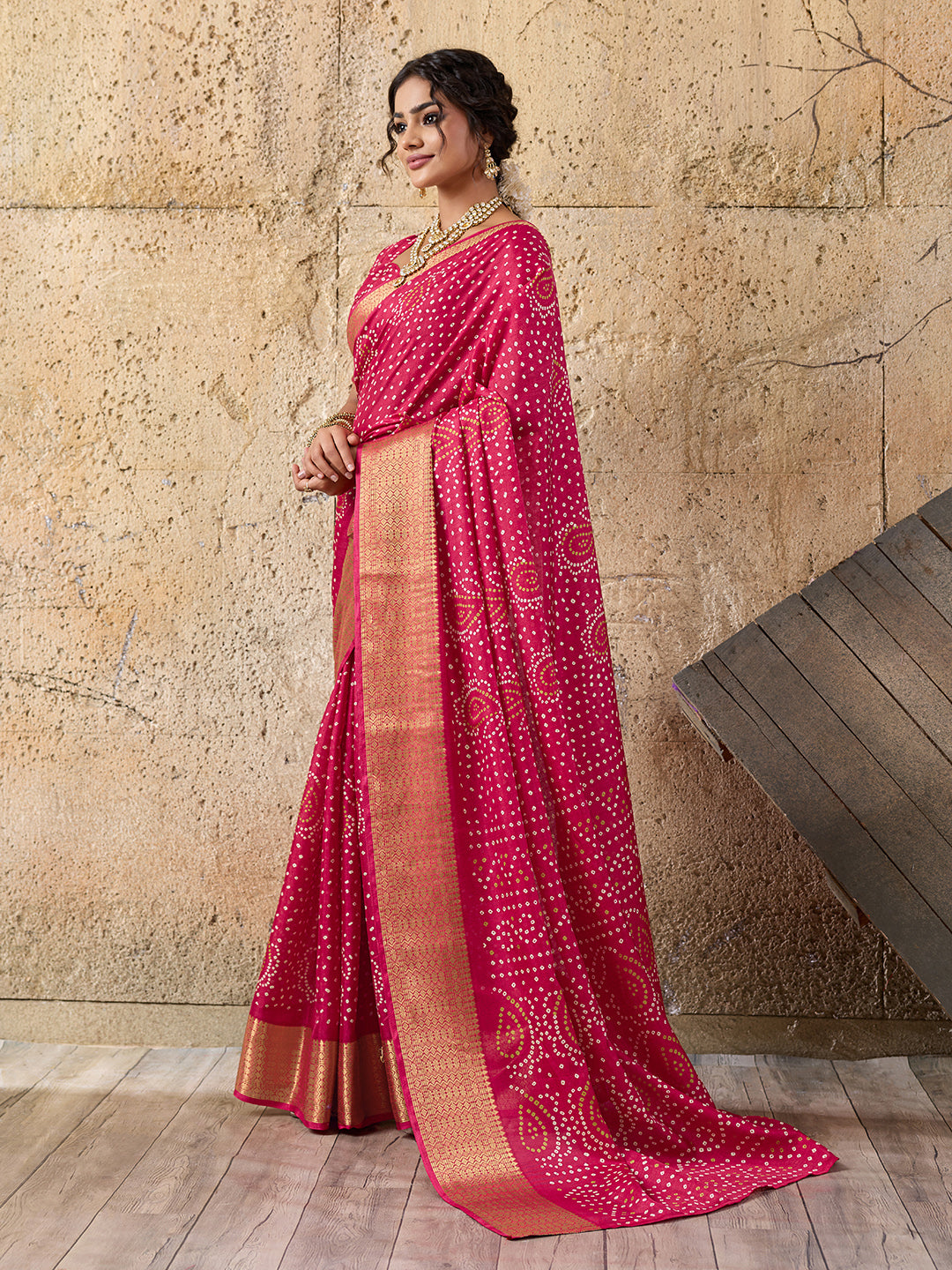 Cotton silk Ajrakh styleSaree under 1000