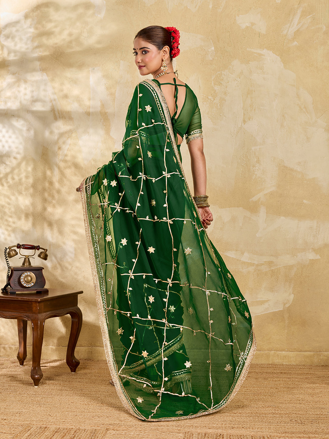 Buy Georgette Saree with Gota patti Work kcpc