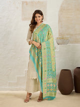 KcPc Pure Khaddi Georgette Meenakari Neemzari Bandhej Dupatta