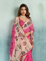 KcPc Premium Georgette Kalamkari Saree with Aari Tari Work GAN