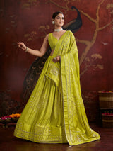 KcPc New Festive Special Gaji Silk Bandhani Lehenga Elegant Gotapatti Collection GOR