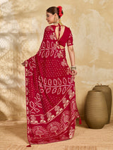 Buy Modal Bandhani Saree with Cutdana Work Kcpc image 6