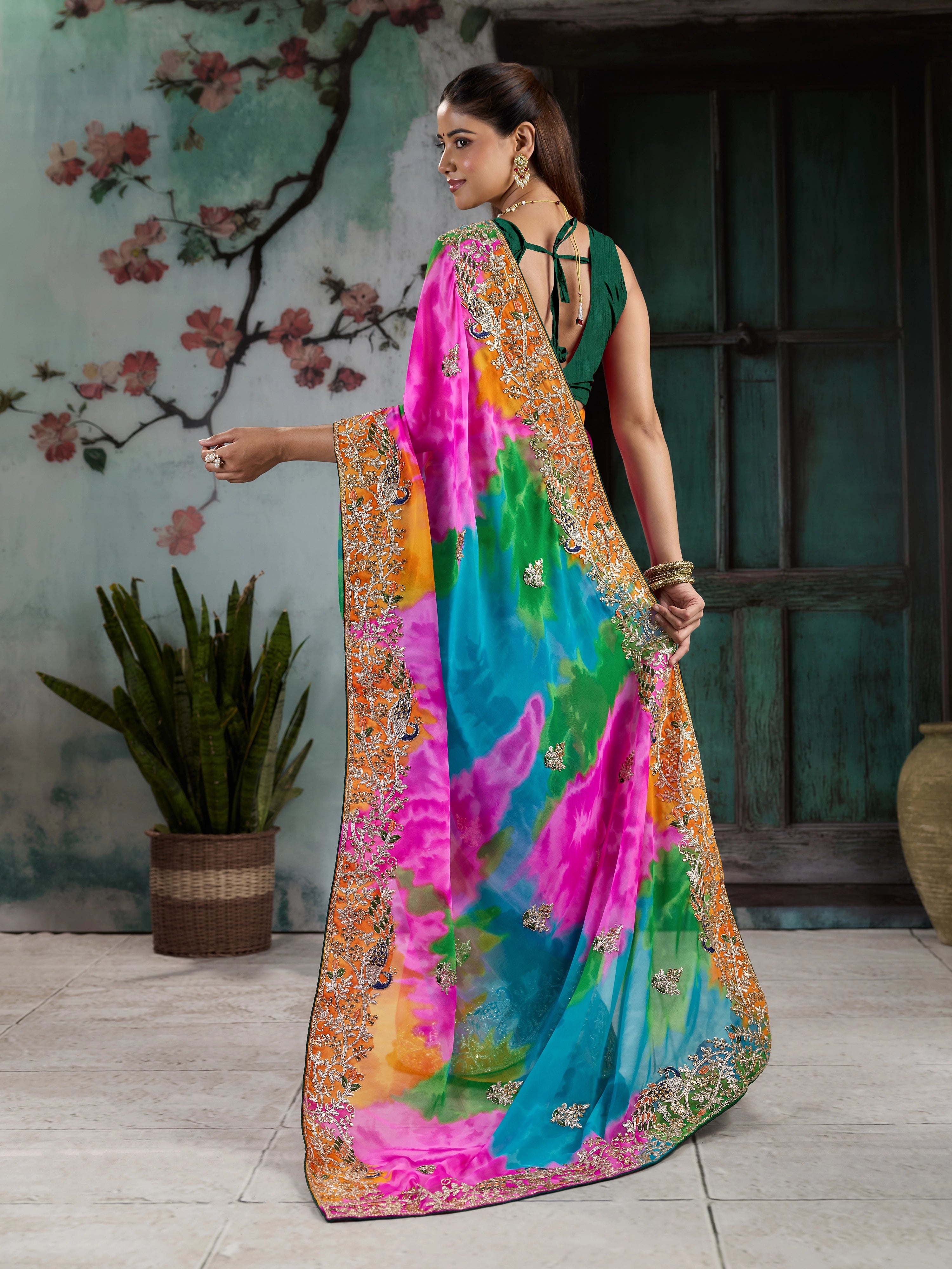 KcPc Premium Georgette Traditional Festive Wear SareesKDN