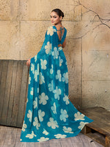 Georgette Flower Printed Style Saree for causal wear under 1000