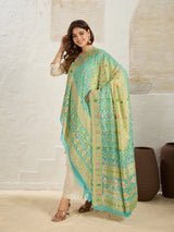 KcPc Pure Khaddi Georgette Meenakari Neemzari Bandhej Dupatta
