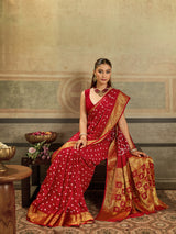 KcPc New Elegant Bandhani Charm Viscose Silk Saree with Zari Weaving Border RAJ