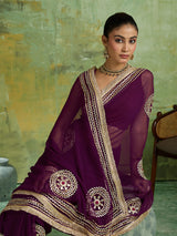 KcPc Premium Georgette Sarees with Elegant Gotapatti MHS