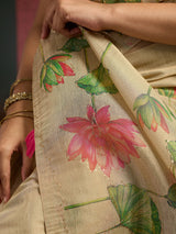 KcPc Elegant Tissue Silk Sarees with Traditional Tari Work GAN