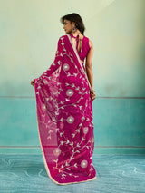 KcPc New Traditional Royal Chiffon Saree with Elegant Gota Patti Work SNL