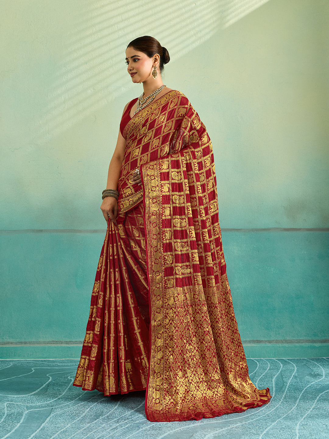 KcPc New Latest Art silk Banarasi Style With Zari weaving Work Saree KCPC