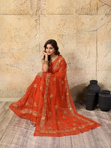 Buy latest Royal Bandhani Georgette Saree With Wedding Wear