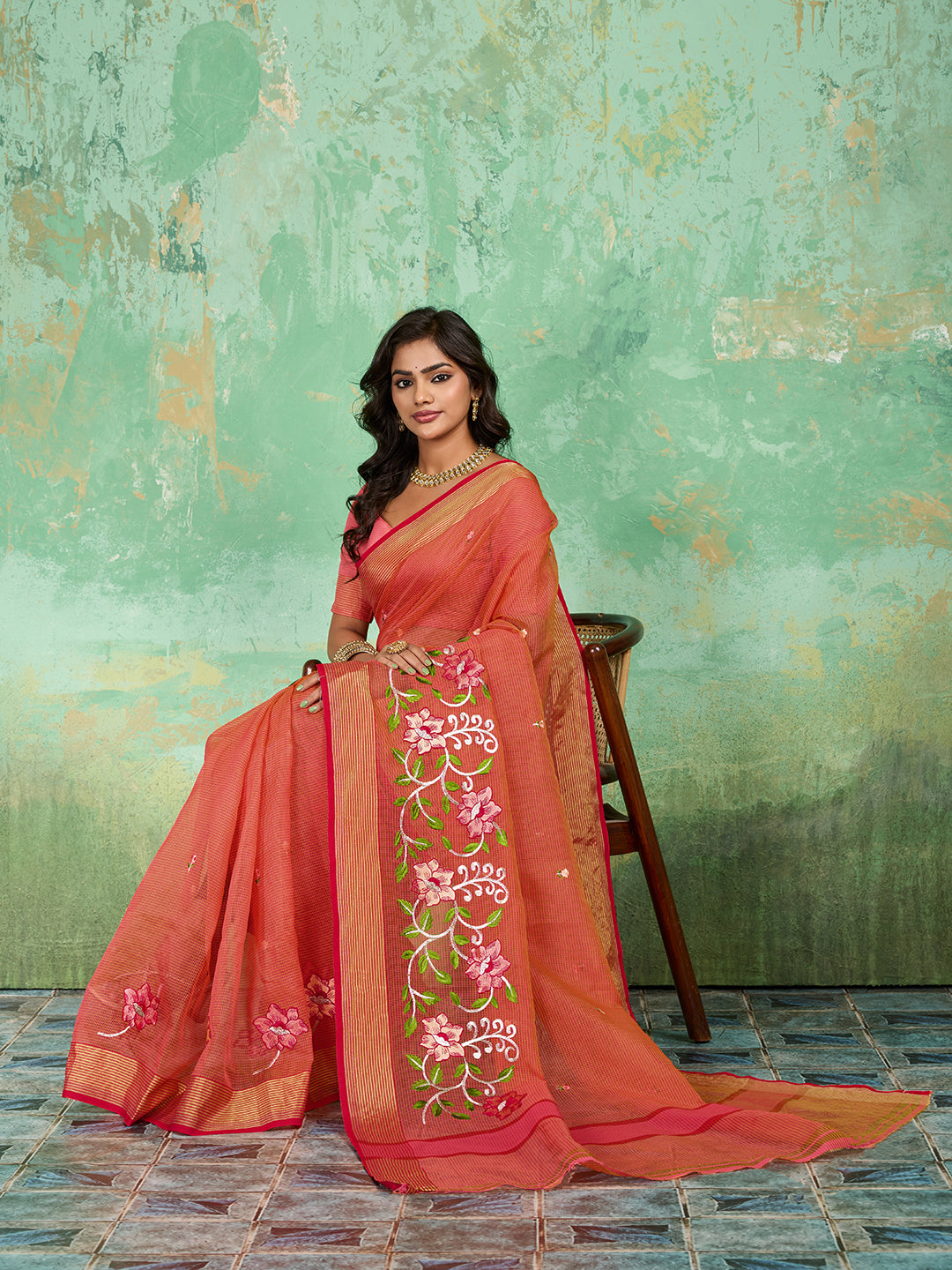 Buy New Launch Kota Doriya Banarasi Style With kashish work Saree