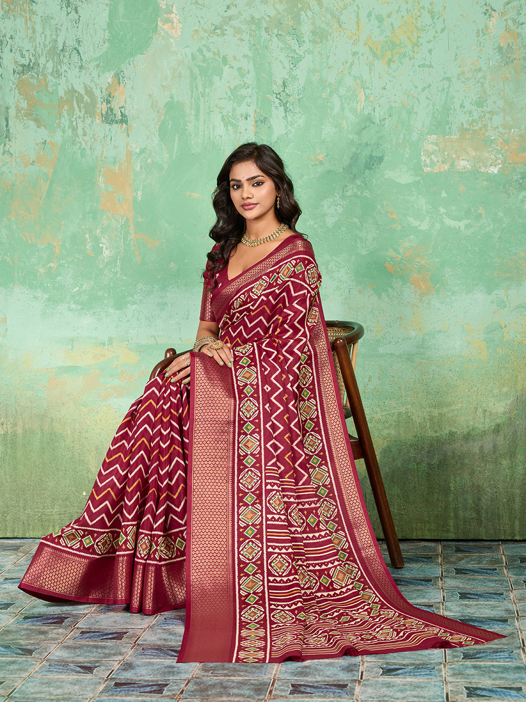Buy New Launch Cotton Silk Printed Style With Daily Wear Pink Saree