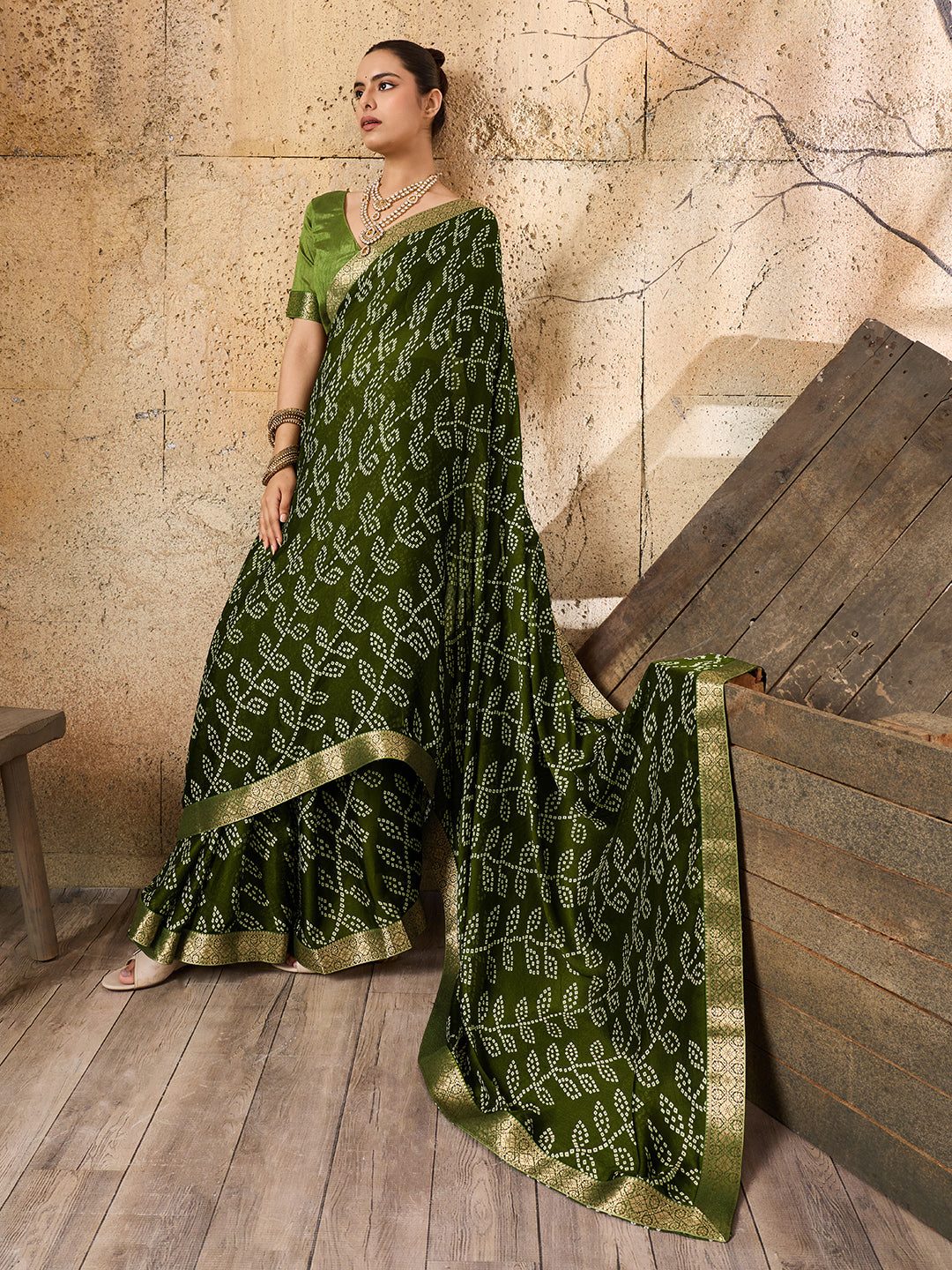 Buy Bandhani Style Saree
