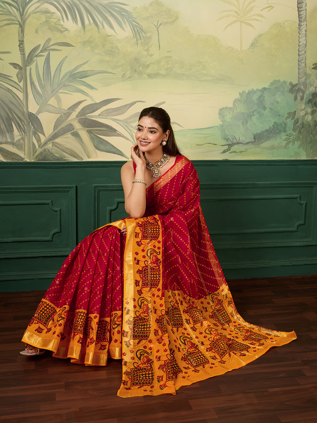 KcPc New Beautiful Ghatchola Style Saree in Pure CottonKC