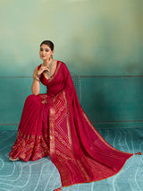 Buy Gaji Silk Ghatchola Bandhani Saree in red colour