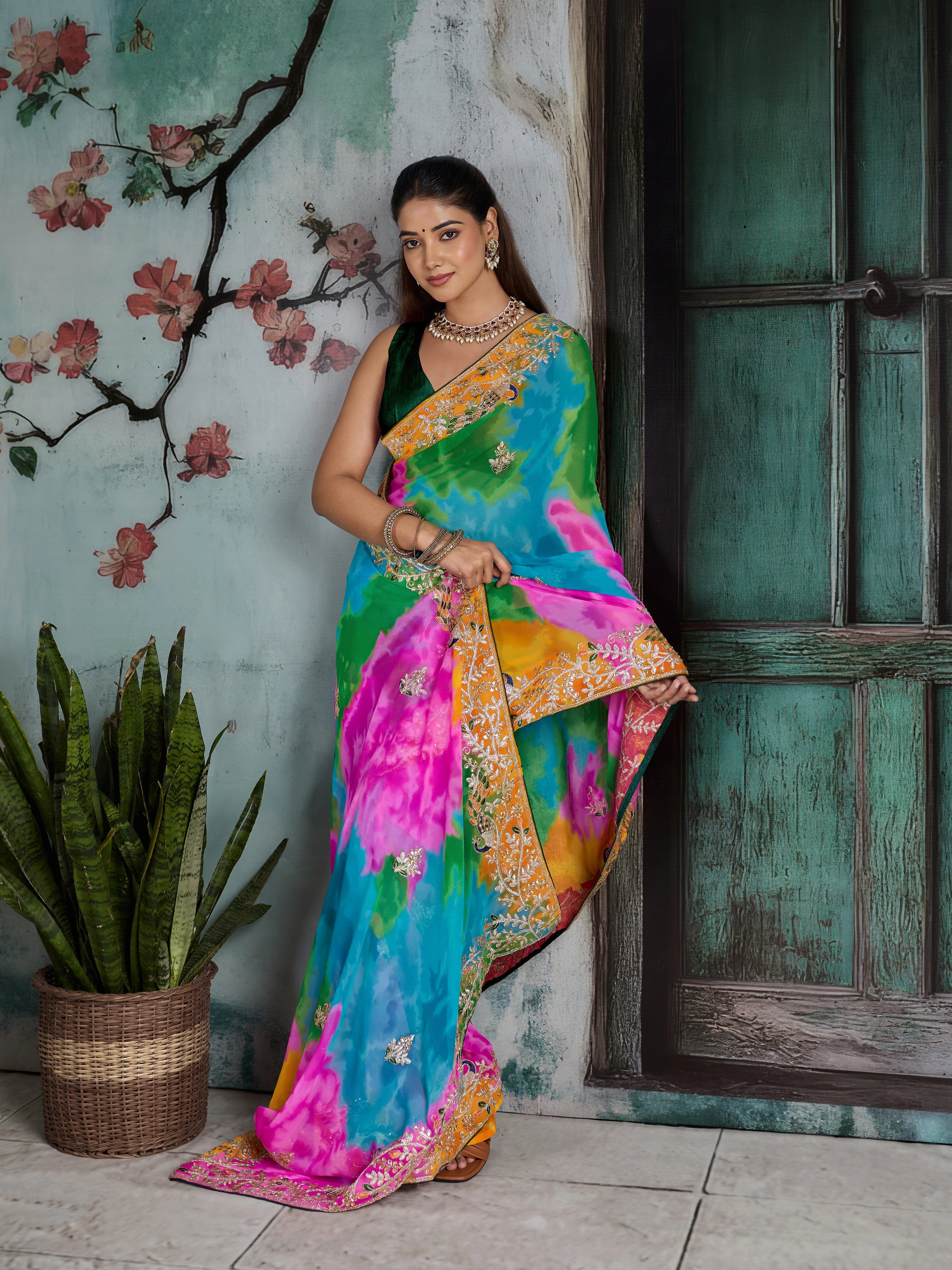 KcPc Premium Georgette Traditional Festive Wear SareesKDN