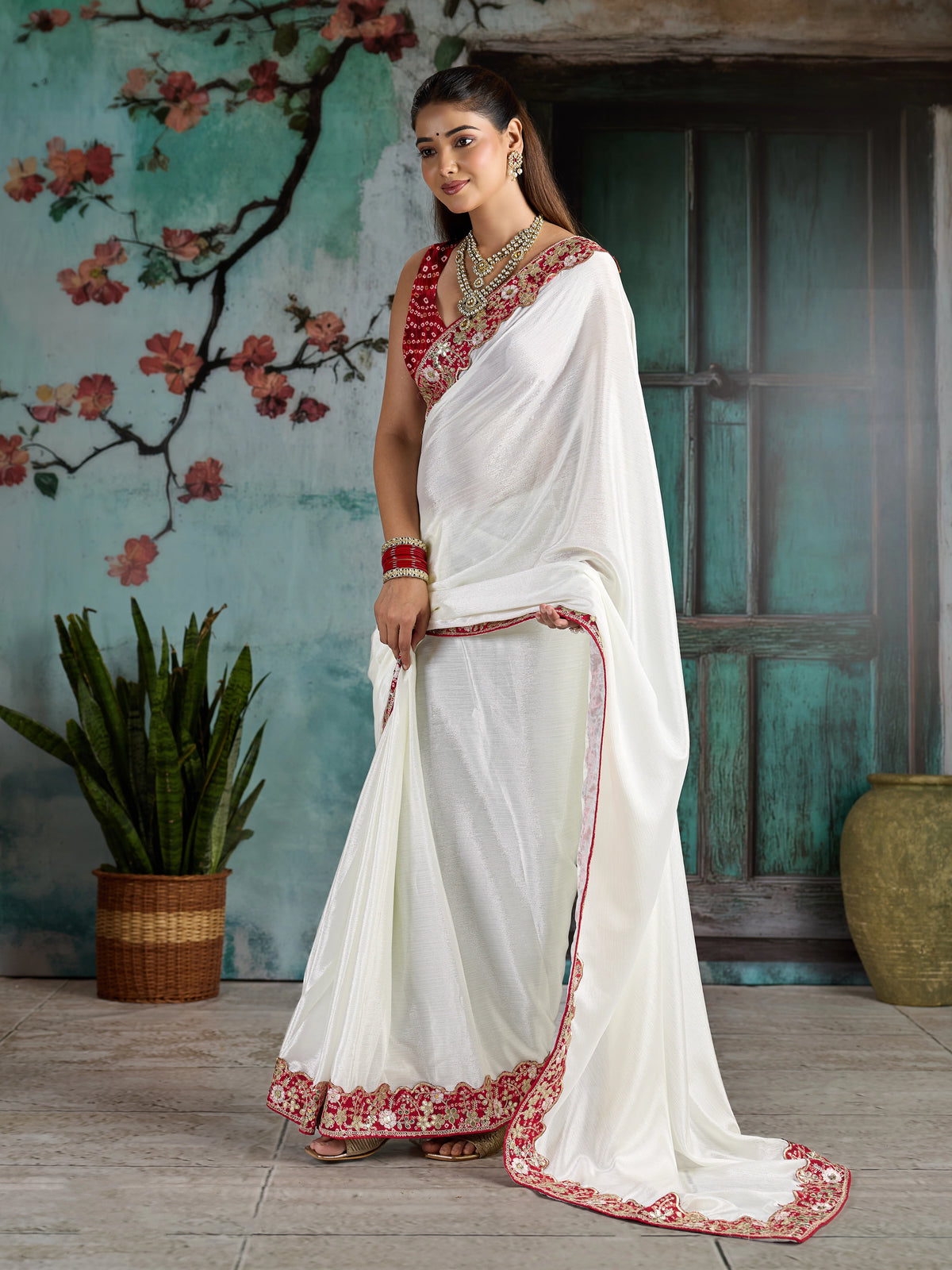 KcPc New Chinon Silk Bollywood Style With Sequence Gotapatti Work Saree PDM