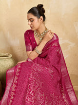 Pure Dola Silk saree in Bandhani style