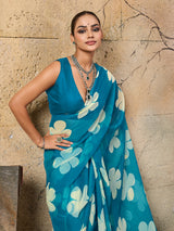 Georgette Flower Printed Style Saree for causal wear under 1000