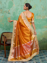 trending Tissue Silk saree in yellow colour