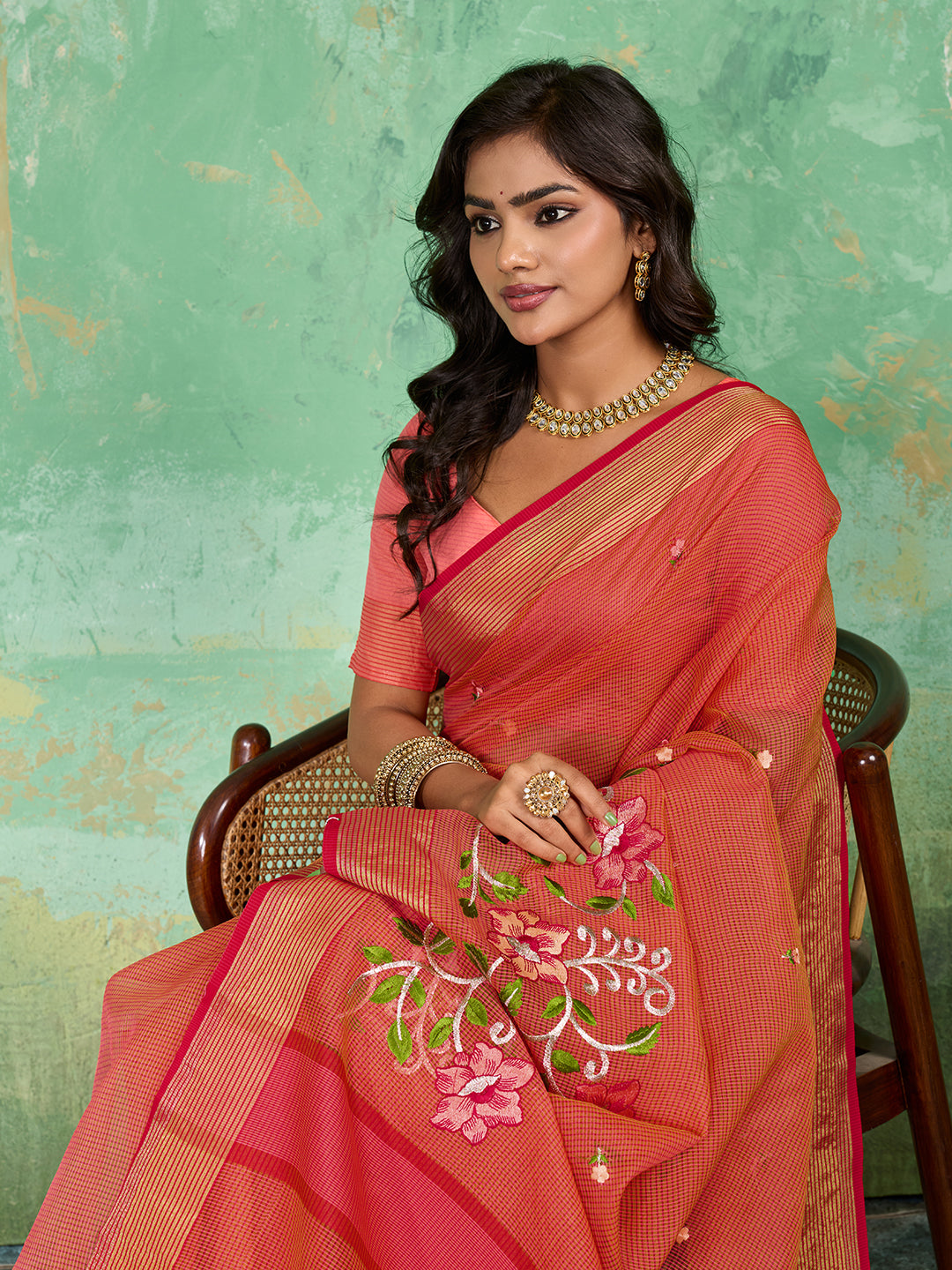 Buy New Launch Kota Doriya Banarasi Style With kashish work Saree