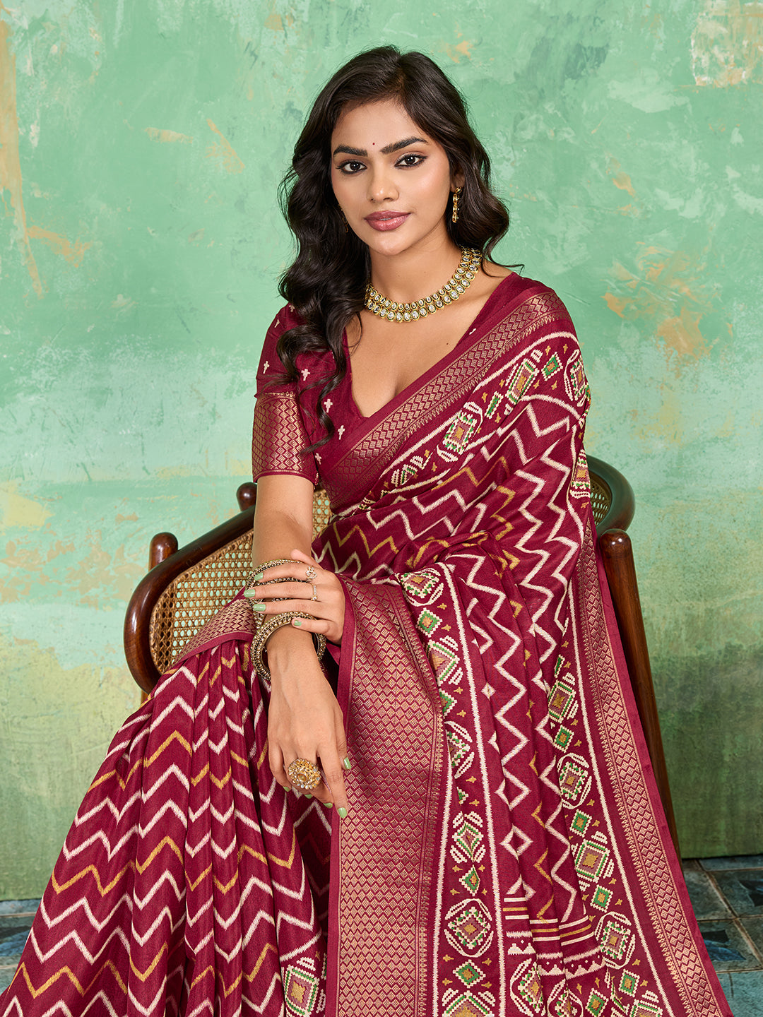 Buy New Launch Cotton Silk Printed Style With Daily Wear Pink Saree