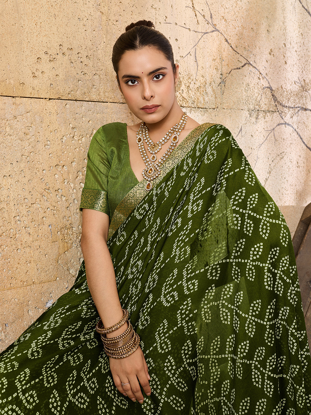 Buy Bandhani Style Saree