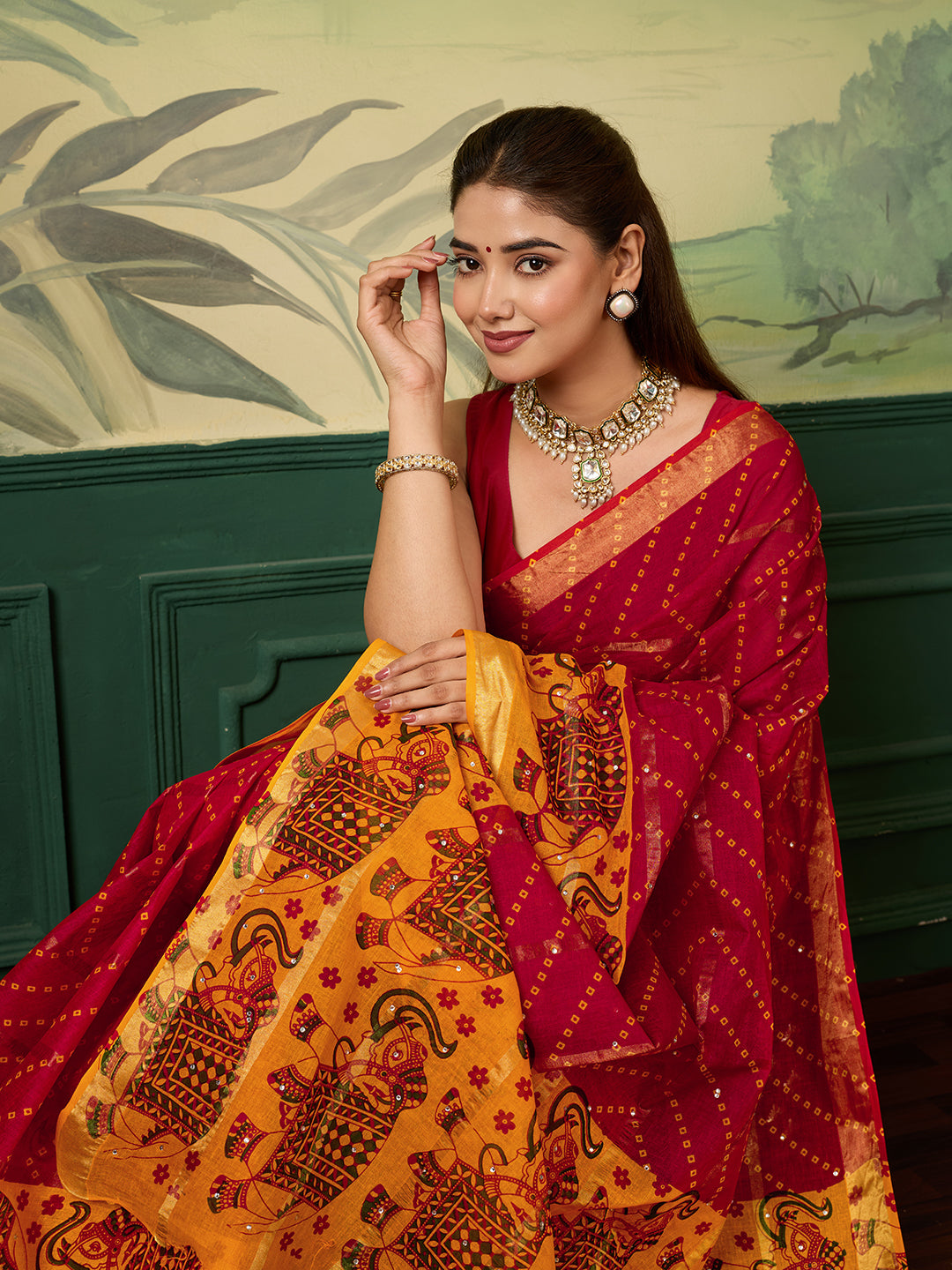 KcPc New Beautiful Ghatchola Style Saree in Pure CottonKC