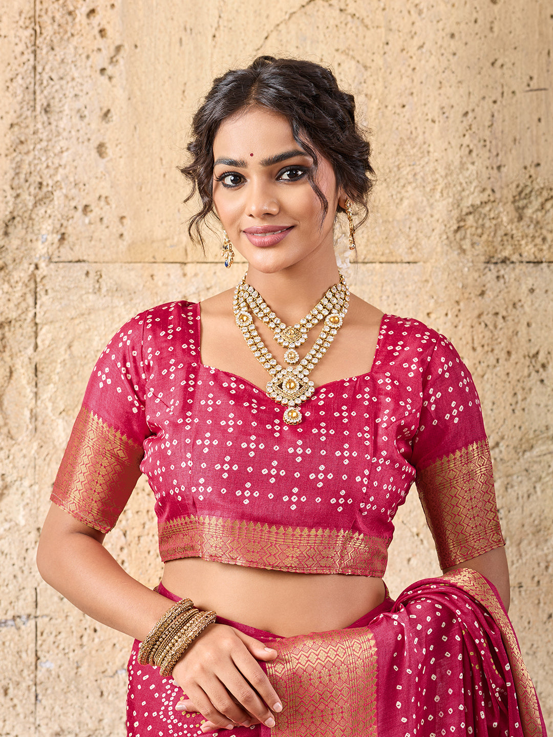 Cotton silk Ajrakh styleSaree under 1000