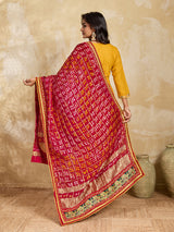 KcPc New Ghatchola Art Silk Bandhej Heavy Border DupattaZHR