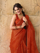 KcPc Summer Special Kota Doria SareeOrange SSB